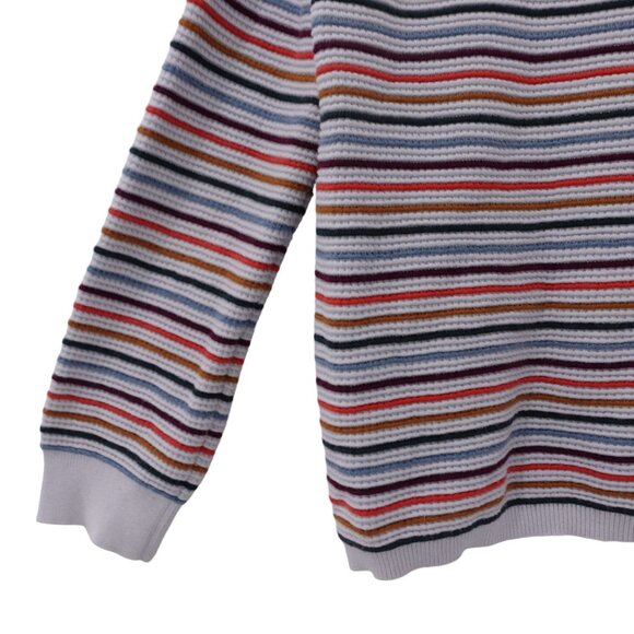 Faherty Sierra Rainbow Sweater Sz L Multicolor Striped Cotton Cashmere Blend - Picture 11 of 12